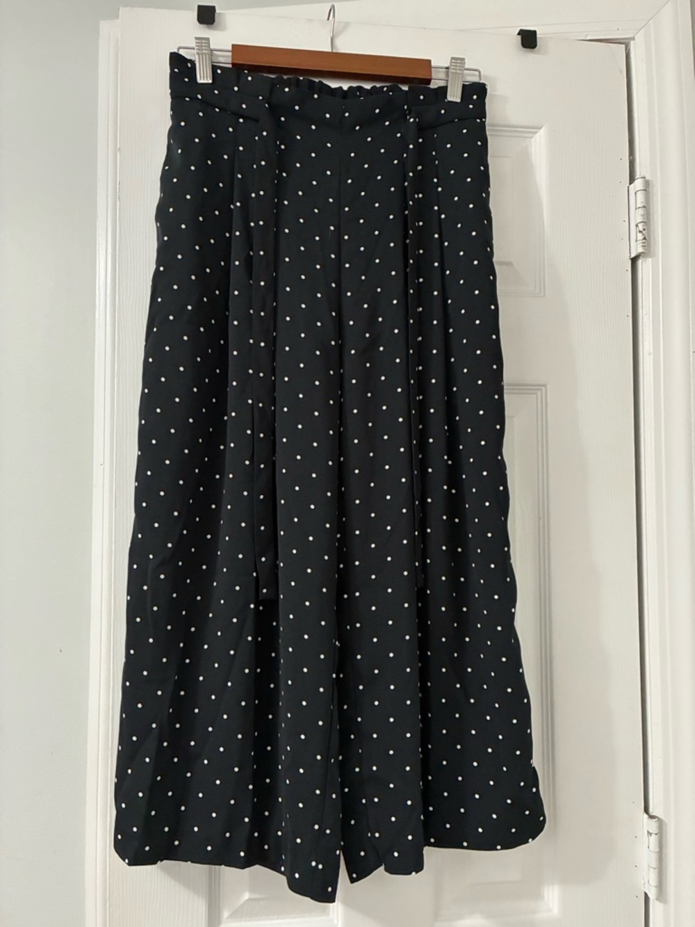 Polka Dot Black Midi Skirt - Classic A-Line